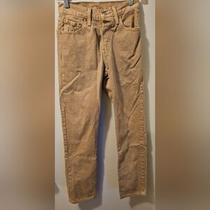 Levis 501 Straight Leg Button Fly Cotton Tan Jeans Men's Size 24x30